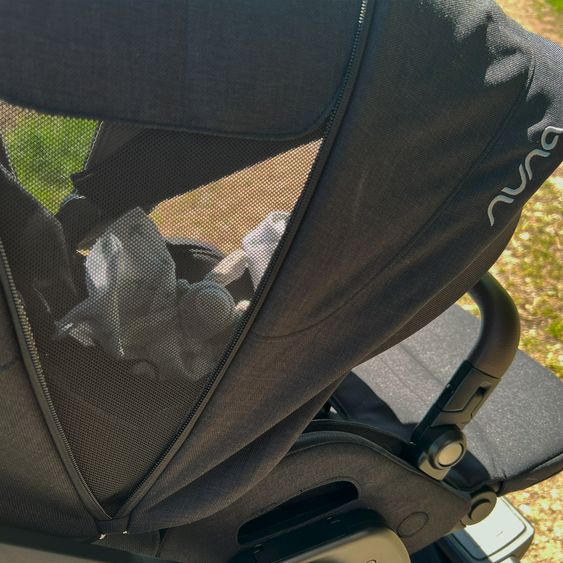 Nuna Buggy & Sportwagen MIXX next bis 22 kg mit magnetischem Gurtverschluss, umsetzbarem Allwettersitz, höhenverstellbarem Schieber, integrierter Sichtschutz inkl. Adapter, Kniedecke & Regenschutz - Caviar