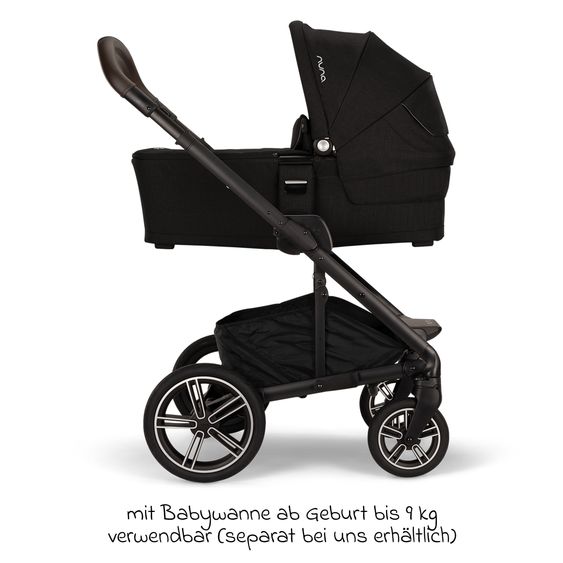 Nuna Buggy & Sportwagen MIXX next bis 22 kg mit magnetischem Gurtverschluss, umsetzbarem Allwettersitz, höhenverstellbarem Schieber, integrierter Sichtschutz inkl. Adapter, Kniedecke & Regenschutz - Caviar