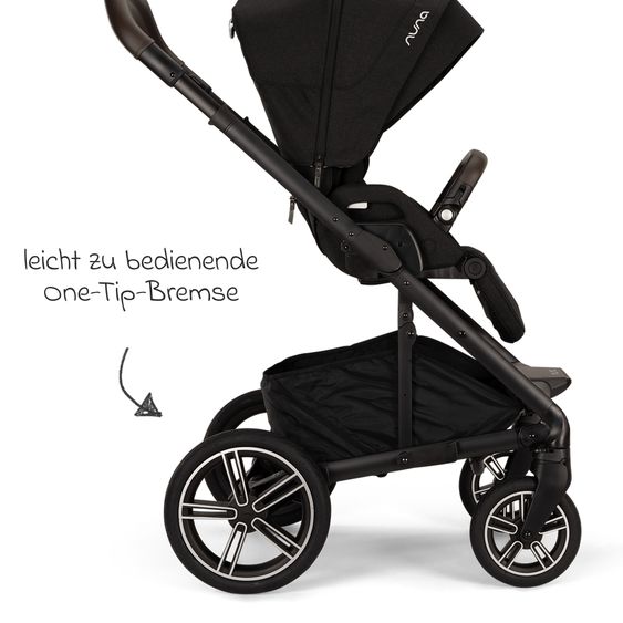 Nuna Buggy & Sportwagen MIXX next bis 22 kg mit magnetischem Gurtverschluss, umsetzbarem Allwettersitz, höhenverstellbarem Schieber, integrierter Sichtschutz inkl. Adapter, Kniedecke & Regenschutz - Caviar