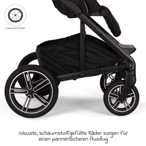 Nuna Buggy & Sportwagen MIXX next bis 22 kg mit magnetischem Gurtverschluss, umsetzbarem Allwettersitz, höhenverstellbarem Schieber, integrierter Sichtschutz inkl. Adapter, Kniedecke & Regenschutz - Caviar