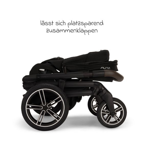Nuna Buggy & Sportwagen MIXX next bis 22 kg mit magnetischem Gurtverschluss, umsetzbarem Allwettersitz, höhenverstellbarem Schieber, integrierter Sichtschutz inkl. Adapter, Kniedecke & Regenschutz - Caviar
