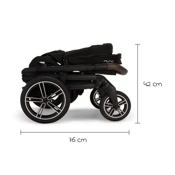 Nuna Buggy & Sportwagen MIXX next bis 22 kg mit magnetischem Gurtverschluss, umsetzbarem Allwettersitz, höhenverstellbarem Schieber, integrierter Sichtschutz inkl. Adapter, Kniedecke & Regenschutz - Caviar