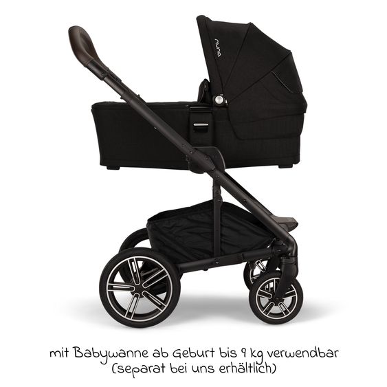 Nuna Buggy & Sportwagen MIXX next bis 22 kg mit magnetischem Gurtverschluss, umsetzbarem Allwettersitz, höhenverstellbarem Schieber, integrierter Sichtschutz inkl. Adapter, Kniedecke & Regenschutz - Caviar