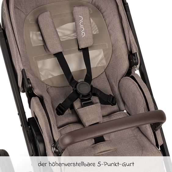 Nuna Buggy & Sportwagen MIXX next bis 22 kg mit magnetischem Gurtverschluss, umsetzbarem Allwettersitz, höhenverstellbarem Schieber, integrierter Sichtschutz inkl. Adapter, Kniedecke & Regenschutz - Cedar