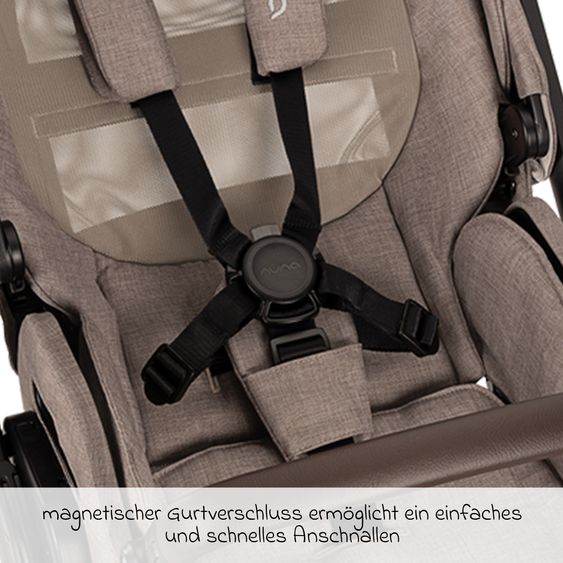 Nuna Buggy & Sportwagen MIXX next bis 22 kg mit magnetischem Gurtverschluss, umsetzbarem Allwettersitz, höhenverstellbarem Schieber, integrierter Sichtschutz inkl. Adapter, Kniedecke & Regenschutz - Cedar