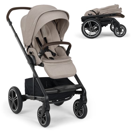 Nuna Buggy & Sportwagen MIXX next bis 22 kg mit magnetischem Gurtverschluss, umsetzbarem Allwettersitz, höhenverstellbarem Schieber, integrierter Sichtschutz inkl. Adapter, Kniedecke & Regenschutz - Chateau