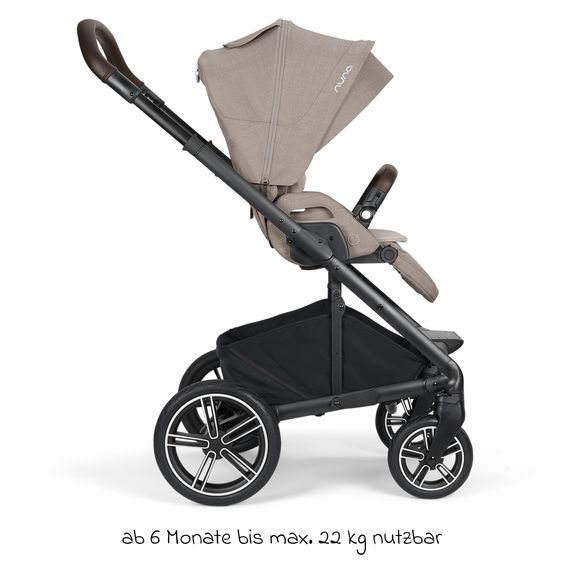 Nuna Buggy & Sportwagen MIXX next bis 22 kg mit magnetischem Gurtverschluss, umsetzbarem Allwettersitz, höhenverstellbarem Schieber, integrierter Sichtschutz inkl. Adapter, Kniedecke & Regenschutz - Chateau