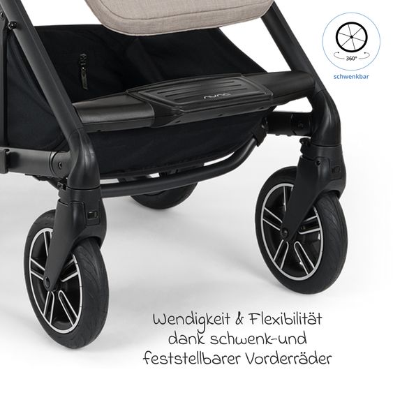 Nuna Buggy & Sportwagen MIXX next bis 22 kg mit magnetischem Gurtverschluss, umsetzbarem Allwettersitz, höhenverstellbarem Schieber, integrierter Sichtschutz inkl. Adapter, Kniedecke & Regenschutz - Chateau