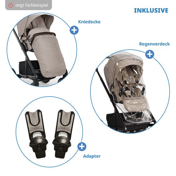 Nuna Buggy & Sportwagen MIXX next bis 22 kg mit magnetischem Gurtverschluss, umsetzbarem Allwettersitz, höhenverstellbarem Schieber, integrierter Sichtschutz inkl. Adapter, Kniedecke & Regenschutz - Chateau