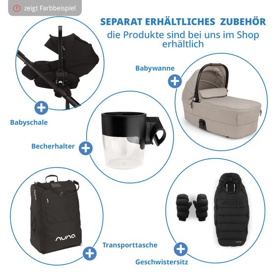Nuna Buggy & Sportwagen MIXX next bis 22 kg mit magnetischem Gurtverschluss, umsetzbarem Allwettersitz, höhenverstellbarem Schieber, integrierter Sichtschutz inkl. Adapter, Kniedecke & Regenschutz - Chateau