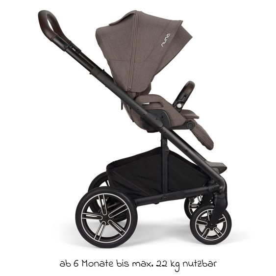 Nuna Buggy & Sportwagen MIXX next bis 22 kg mit magnetischem Gurtverschluss, umsetzbarem Allwettersitz, höhenverstellbarem Schieber, integrierter Sichtschutz inkl. Adapter, Kniedecke & Regenschutz - Chestnut