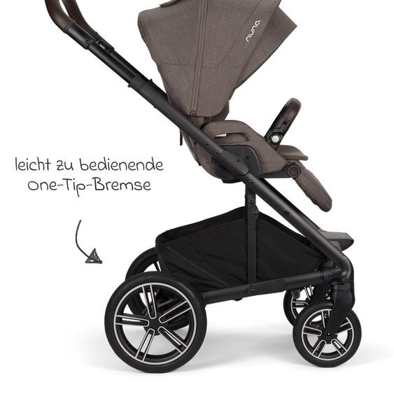Nuna Buggy & Sportwagen MIXX next bis 22 kg mit magnetischem Gurtverschluss, umsetzbarem Allwettersitz, höhenverstellbarem Schieber, integrierter Sichtschutz inkl. Adapter, Kniedecke & Regenschutz - Chestnut