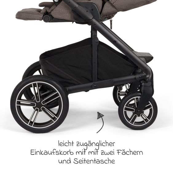 Nuna Buggy & Sportwagen MIXX next bis 22 kg mit magnetischem Gurtverschluss, umsetzbarem Allwettersitz, höhenverstellbarem Schieber, integrierter Sichtschutz inkl. Adapter, Kniedecke & Regenschutz - Chestnut