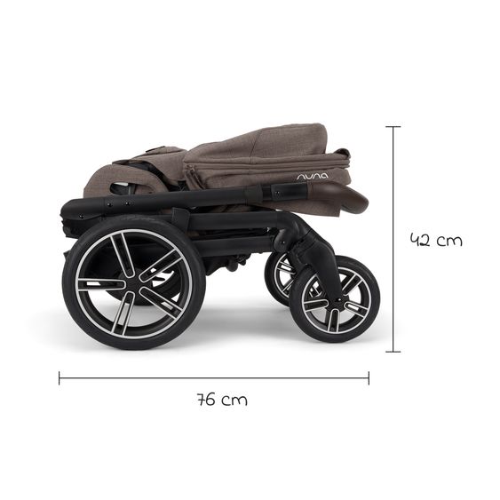 Nuna Buggy & Sportwagen MIXX next bis 22 kg mit magnetischem Gurtverschluss, umsetzbarem Allwettersitz, höhenverstellbarem Schieber, integrierter Sichtschutz inkl. Adapter, Kniedecke & Regenschutz - Chestnut