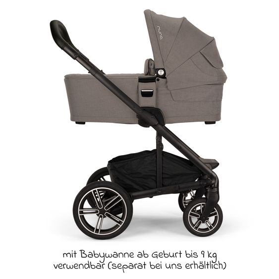 Nuna Buggy & Sportwagen MIXX next bis 22 kg mit magnetischem Gurtverschluss, umsetzbarem Allwettersitz, höhenverstellbarem Schieber, integrierter Sichtschutz inkl. Adapter, Kniedecke & Regenschutz - Granite