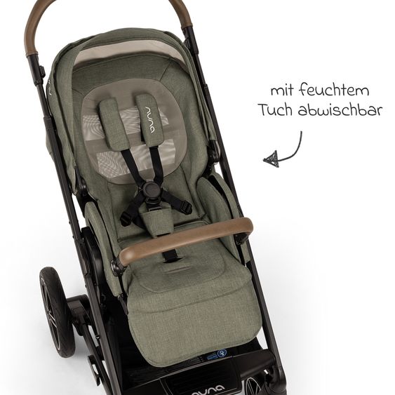 Nuna Buggy & Sportwagen MIXX next bis 22 kg mit magnetischem Gurtverschluss, umsetzbarem Allwettersitz, höhenverstellbarem Schieber, integrierter Sichtschutz inkl. Adapter, Kniedecke & Regenschutz - Pine