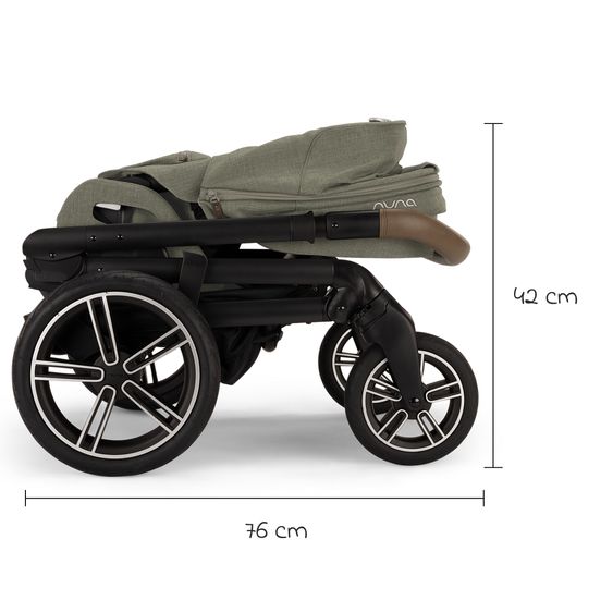 Nuna Buggy & Sportwagen MIXX next bis 22 kg mit magnetischem Gurtverschluss, umsetzbarem Allwettersitz, höhenverstellbarem Schieber, integrierter Sichtschutz inkl. Adapter, Kniedecke & Regenschutz - Pine