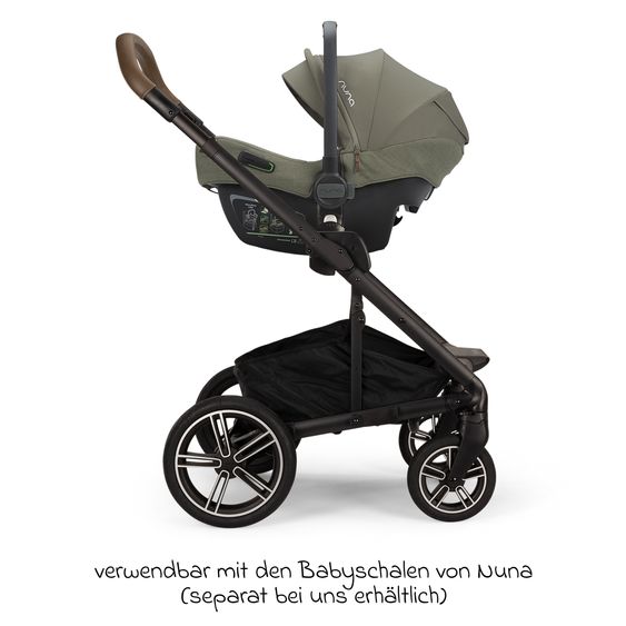 Nuna Buggy & Sportwagen MIXX next bis 22 kg mit magnetischem Gurtverschluss, umsetzbarem Allwettersitz, höhenverstellbarem Schieber, integrierter Sichtschutz inkl. Adapter, Kniedecke & Regenschutz - Pine