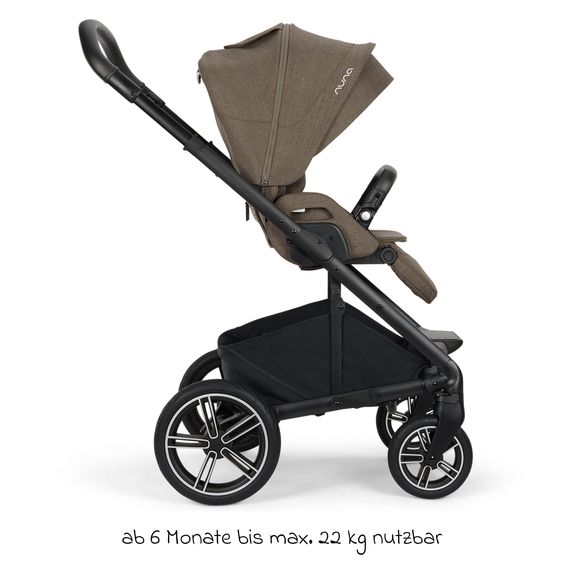 Nuna Buggy & Sports Stroller MIXX next up to 22 kg with magnetic belt buckle, reversible all-weather seat, height-adjustable push handle, integrated sunshade incl. adapter, knee blanket & rain cover - Pistachio