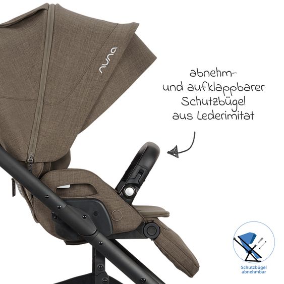 Nuna Buggy & Sports Stroller MIXX next up to 22 kg with magnetic belt buckle, reversible all-weather seat, height-adjustable push handle, integrated sunshade incl. adapter, knee blanket & rain cover - Pistachio