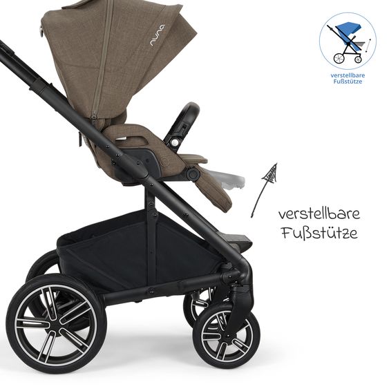 Nuna Buggy & Sports Stroller MIXX next up to 22 kg with magnetic belt buckle, reversible all-weather seat, height-adjustable push handle, integrated sunshade incl. adapter, knee blanket & rain cover - Pistachio