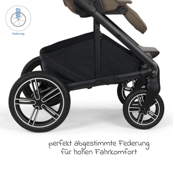 Nuna Buggy & Sports Stroller MIXX next up to 22 kg with magnetic belt buckle, reversible all-weather seat, height-adjustable push handle, integrated sunshade incl. adapter, knee blanket & rain cover - Pistachio