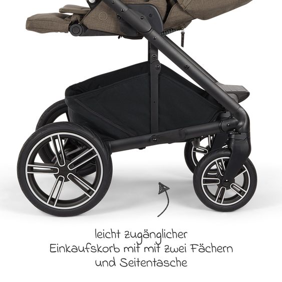 Nuna Buggy & Sports Stroller MIXX next up to 22 kg with magnetic belt buckle, reversible all-weather seat, height-adjustable push handle, integrated sunshade incl. adapter, knee blanket & rain cover - Pistachio