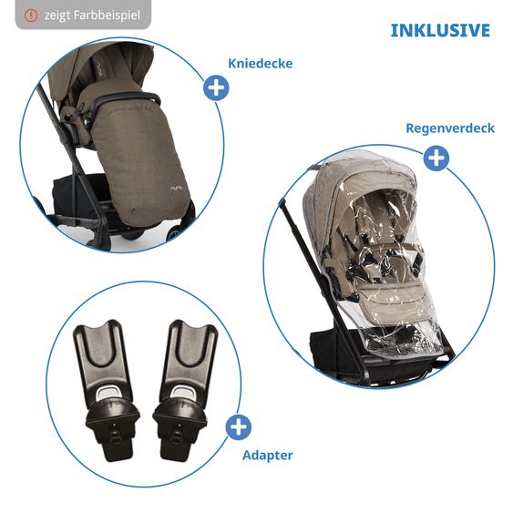 Nuna Buggy & Sports Stroller MIXX next up to 22 kg with magnetic belt buckle, reversible all-weather seat, height-adjustable push handle, integrated sunshade incl. adapter, knee blanket & rain cover - Pistachio