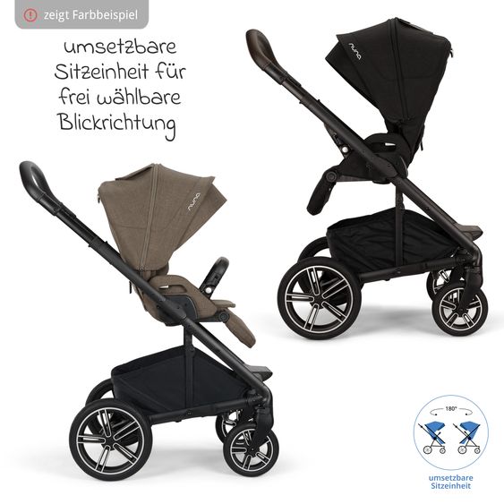 Nuna Buggy & Sports Stroller MIXX next up to 22 kg with magnetic belt buckle, reversible all-weather seat, height-adjustable push handle, integrated sunshade incl. adapter, knee blanket & rain cover - Pistachio