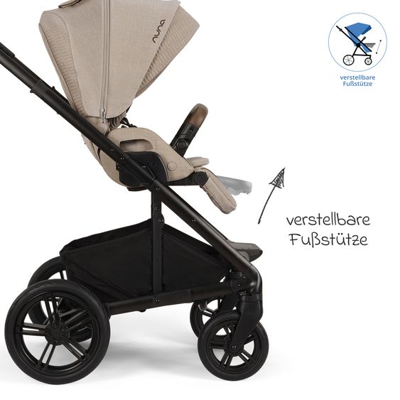 Nuna Buggy & Sportwagen MIXX next bis 22 kg mit magnetischem Gurtverschluss, umsetzbarem Allwettersitz, höhenverstellbarem Schieber, integrierter Sichtschutz inkl. Adapter, Kniedecke & Regenschutz