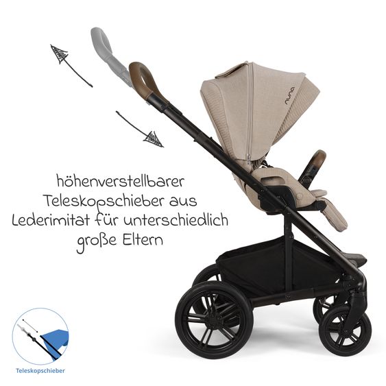 Nuna Buggy & Sportwagen MIXX next bis 22 kg mit magnetischem Gurtverschluss, umsetzbarem Allwettersitz, höhenverstellbarem Schieber, integrierter Sichtschutz inkl. Adapter, Kniedecke & Regenschutz