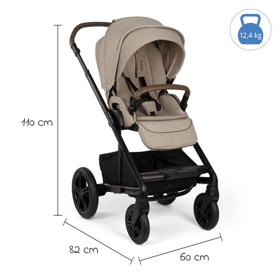 Nuna Buggy & Sportwagen MIXX next bis 22 kg mit magnetischem Gurtverschluss, umsetzbarem Allwettersitz, höhenverstellbarem Schieber, integrierter Sichtschutz inkl. Adapter, Kniedecke & Regenschutz