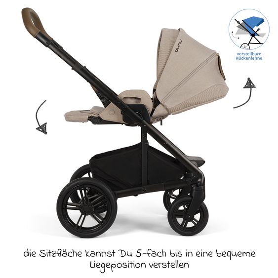 Nuna Buggy & Sportwagen MIXX next bis 22 kg mit magnetischem Gurtverschluss, umsetzbarem Allwettersitz, höhenverstellbarem Schieber, integrierter Sichtschutz inkl. Adapter, Kniedecke & Regenschutz