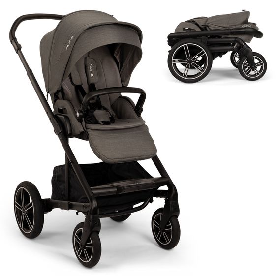 Nuna Buggy & Sportwagen MIXX next bis 22 kg mit magnetischem Gurtverschluss, umsetzbarem Allwettersitz, höhenverstellbarem Schieber, integrierter Sichtschutz inkl. Adapter, Kniedecke & Regenschutz - Thunder