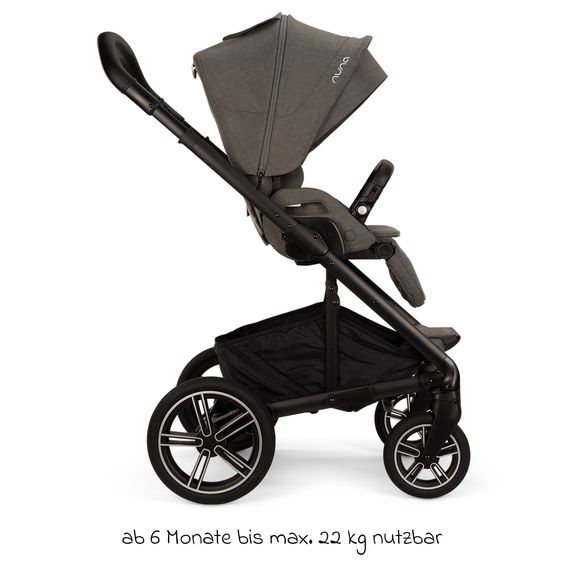 Nuna Buggy & Sportwagen MIXX next bis 22 kg mit magnetischem Gurtverschluss, umsetzbarem Allwettersitz, höhenverstellbarem Schieber, integrierter Sichtschutz inkl. Adapter, Kniedecke & Regenschutz - Thunder