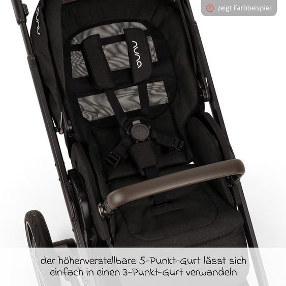 Nuna Buggy & Sportwagen MIXX next bis 22 kg mit magnetischem Gurtverschluss, umsetzbarem Allwettersitz, höhenverstellbarem Schieber, integrierter Sichtschutz inkl. Adapter, Kniedecke & Regenschutz - Thunder