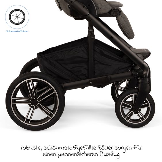 Nuna Buggy & Sportwagen MIXX next bis 22 kg mit magnetischem Gurtverschluss, umsetzbarem Allwettersitz, höhenverstellbarem Schieber, integrierter Sichtschutz inkl. Adapter, Kniedecke & Regenschutz - Thunder
