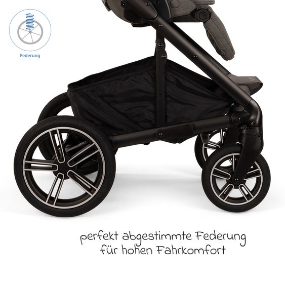 Nuna Buggy & Sportwagen MIXX next bis 22 kg mit magnetischem Gurtverschluss, umsetzbarem Allwettersitz, höhenverstellbarem Schieber, integrierter Sichtschutz inkl. Adapter, Kniedecke & Regenschutz - Thunder