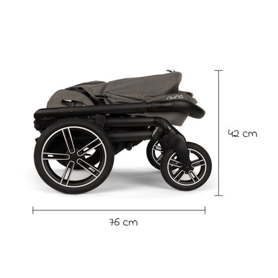 Nuna Buggy & Sportwagen MIXX next bis 22 kg mit magnetischem Gurtverschluss, umsetzbarem Allwettersitz, höhenverstellbarem Schieber, integrierter Sichtschutz inkl. Adapter, Kniedecke & Regenschutz - Thunder