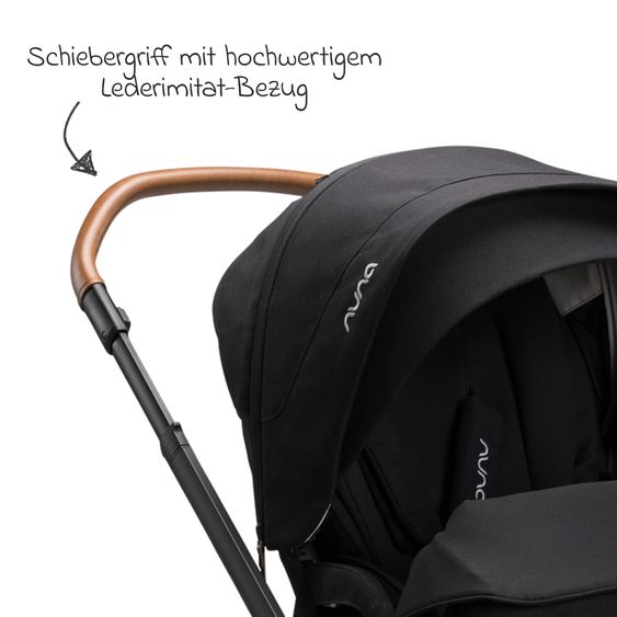 Nuna Buggy & Sportwagen MIXX next mit Liegefunktion, umsetzbarer Allwettersitz, Teleskopschieber inkl. Beindecke, Adapter & Regenschutz - Caviar