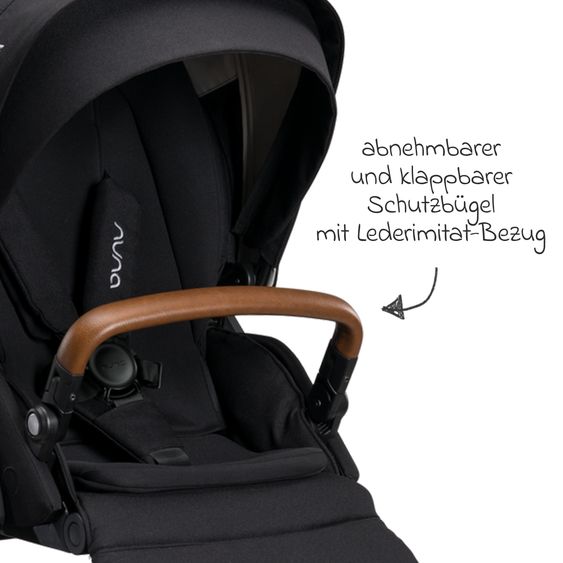 Nuna Buggy & Sportwagen MIXX next mit Liegefunktion, umsetzbarer Allwettersitz, Teleskopschieber inkl. Beindecke, Adapter & Regenschutz - Caviar