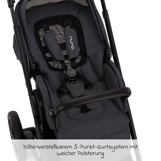 Nuna Buggy & Sportwagen MIXX next mit Liegefunktion, umsetzbarer Allwettersitz, Teleskopschieber inkl. Beindecke, Adapter & Regenschutz - Caviar