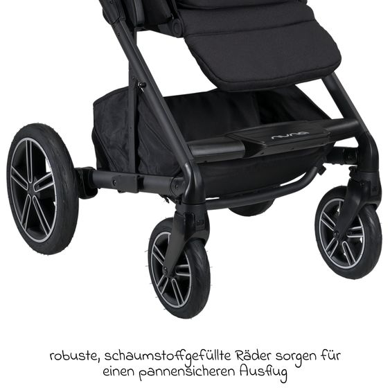 Nuna Buggy & Sportwagen MIXX next mit Liegefunktion, umsetzbarer Allwettersitz, Teleskopschieber inkl. Beindecke, Adapter & Regenschutz - Caviar