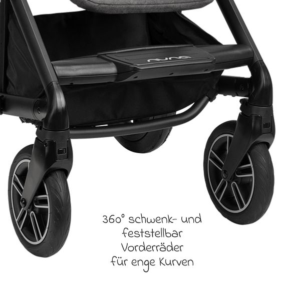 Nuna Buggy & Sportwagen MIXX next mit Liegefunktion, umsetzbarer Allwettersitz, Teleskopschieber inkl. Beindecke, Adapter & Regenschutz - Caviar