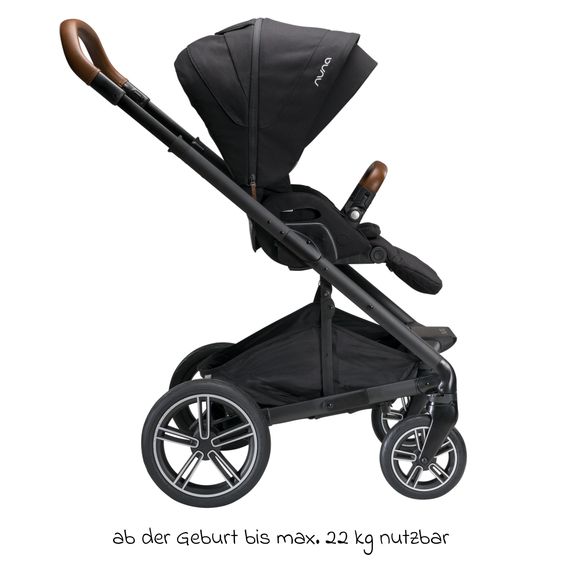 Nuna Buggy & Sportwagen MIXX next mit Liegefunktion, umsetzbarer Allwettersitz, Teleskopschieber inkl. Beindecke, Adapter & Regenschutz - Caviar