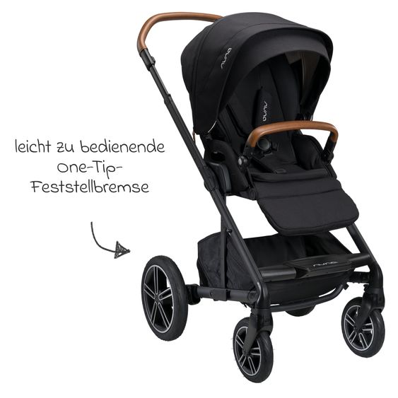 Nuna Buggy & Sportwagen MIXX next mit Liegefunktion, umsetzbarer Allwettersitz, Teleskopschieber inkl. Beindecke, Adapter & Regenschutz - Caviar