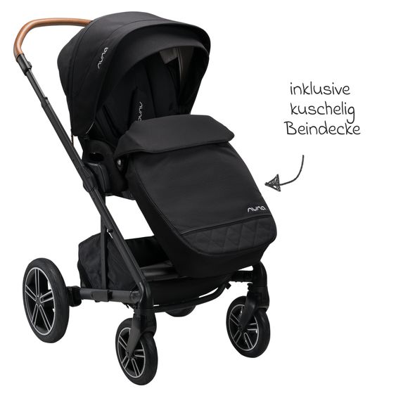 Nuna Buggy & Sportwagen MIXX next mit Liegefunktion, umsetzbarer Allwettersitz, Teleskopschieber inkl. Beindecke, Adapter & Regenschutz - Caviar