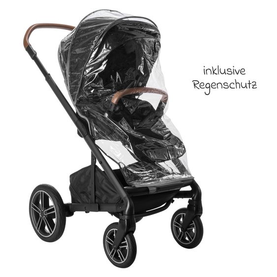 Nuna Buggy & Sportwagen MIXX next mit Liegefunktion, umsetzbarer Allwettersitz, Teleskopschieber inkl. Beindecke, Adapter & Regenschutz - Caviar