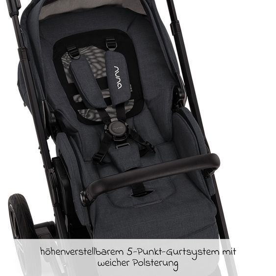 Nuna Buggy & Sportwagen MIXX next mit Liegefunktion, umsetzbarer Allwettersitz, Teleskopschieber inkl. Beindecke, Adapter & Regenschutz - Granite