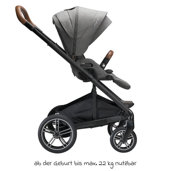 Nuna Buggy & Sportwagen MIXX next mit Liegefunktion, umsetzbarer Allwettersitz, Teleskopschieber inkl. Beindecke, Adapter & Regenschutz - Granite